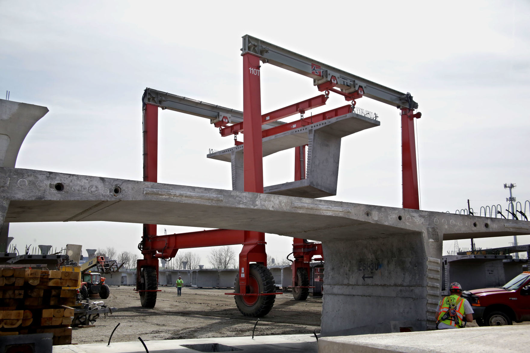 Cline Avenue bridge construction